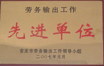 劳务输出工作先进单位